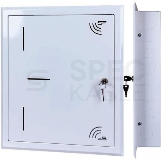 OUTLET Szafka multimedialna lokalowa 340x400x75mm biała podtynkowa NEKU