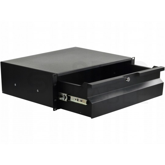 OUTLET Szuflada do szafy RACK 19" 3U 330mm czarna