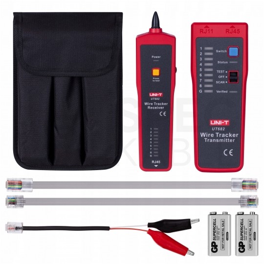 OUTLET Szukacz par przewodów z testerem kabli RJ45 + RJ12 / RJ11 Lokalizator kabli "Wire Tracker" UNI-T UT682