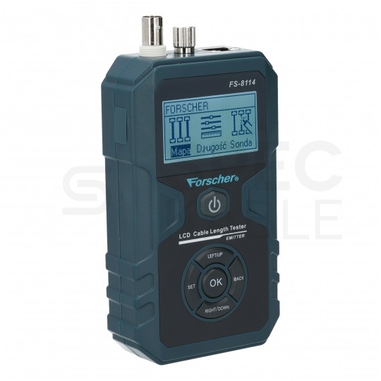 OUTLET Tester kabli sieciowych RJ45 + BNC PREMIUM z funkcją Lokalizatora Par, pomiaru PoE i długości przewodu FORSCHER FS8114