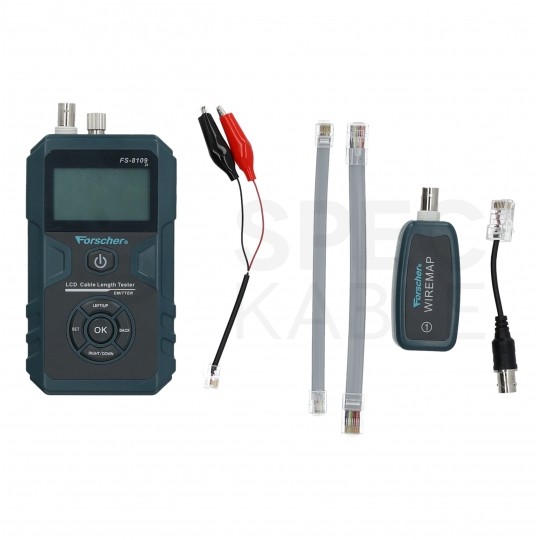OUTLET Tester kabli sieciowych RJ45 + BNC PREMIUM z pomiarem PoE i długości przewodu FORSCHER FS8109