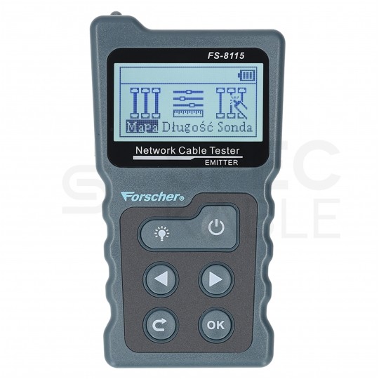 OUTLET Tester kabli sieciowych RJ45 PREMIUM z funkcją Lokalizatora par, pomiaru PoE i długości przewodu FORSCHER FS8115