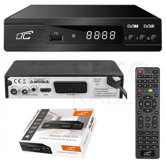 OUTLET Tuner cyfrowy DVB-T2 HEVC H.265 dekoder telewizji naziemniej LTC DVB104