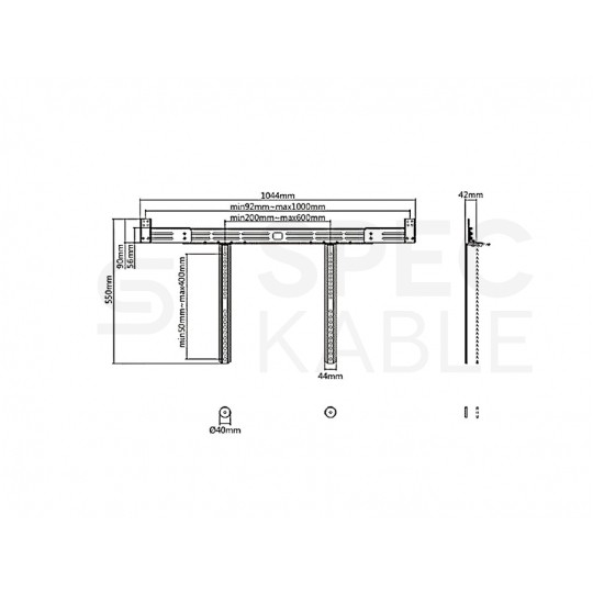 OUTLET Uchwyt wieszak na głośniki Soundbar 10kg do TV czarny MC-843