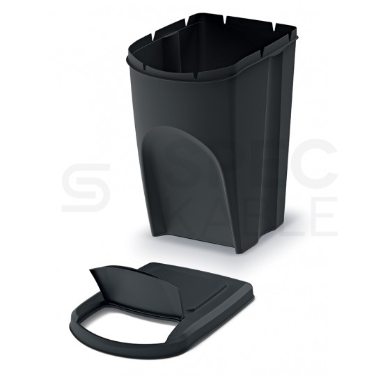 OUTLET Zestaw 3 koszy do segregacji odpadów antracytowy 392x293x620mm 35L Sortibox Prosperplast