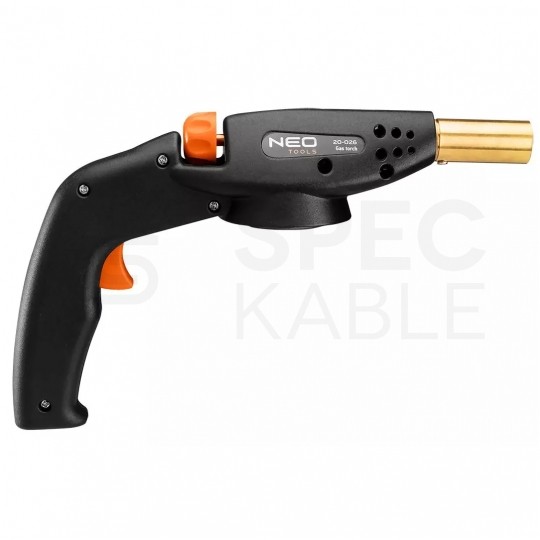 Palnik gazowy nakręcany 360° PIEZO 1,3kW 1300°C na naboje kartusze EN 417 lutwnica lutlampa NEO 20-026