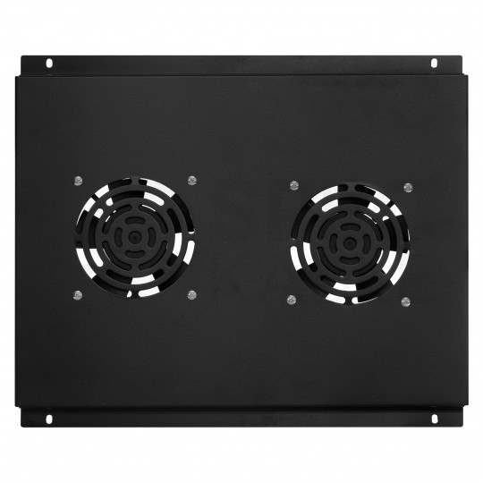 Panel 2x wentylator RACK 19" do szaf 600x600 podsufitowy czarny 420x345mm NEKU FLR