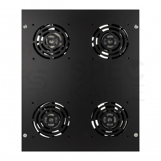 Panel 4x wentylator RACK 19" 1U czarny NEKU z termostatem