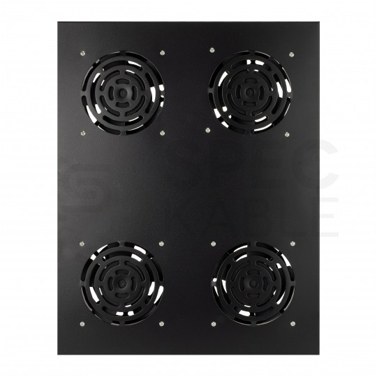 Panel 4x wentylator RACK 19" 1U czarny NEKU z termostatem