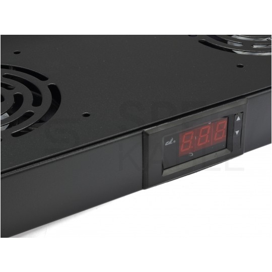 Panel 4x wentylator RACK 19" 1U czarny NEKU z termostatem