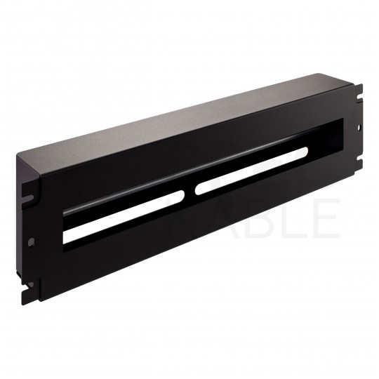 Panel dystrybucji napięć RACK 19" 3U szyna montażowa TS35 TH35 czarny