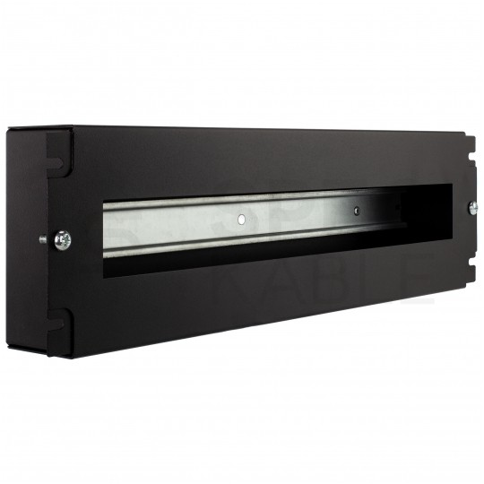 Panel dystrybucji napięć RACK 19" 3U szyna montażowa TS35 TH35 czarny