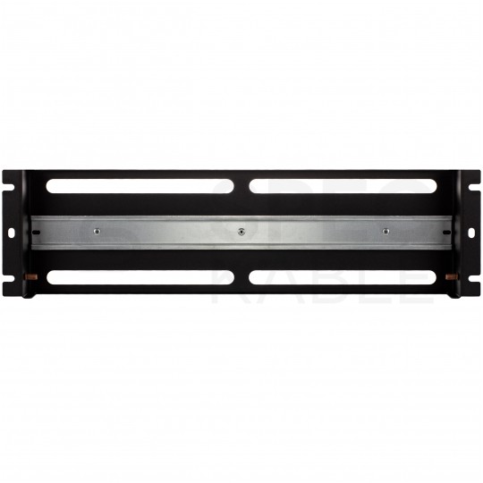 Panel dystrybucji napięć RACK 19" 3U szyna montażowa TS35 TH35 czarny