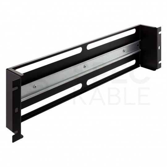 Panel dystrybucji napięć RACK 19" 3U szyna montażowa TS35 TH35 czarny