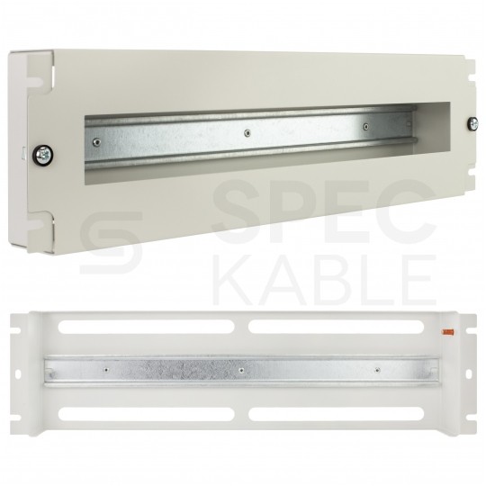 Panel dystrybucji napięć RACK 19" 3U szyna montażowa TS35 TH35 szary
