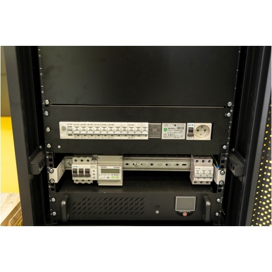 Panel dystrybucji napięć RACK 19" 3U szyna montażowa TS35 TH35 szary