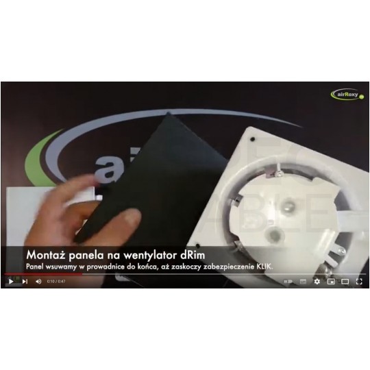 Panel frontowy z aluminium do wentylatorów serii dRim szczotkowane srebro airRoxy 01-168