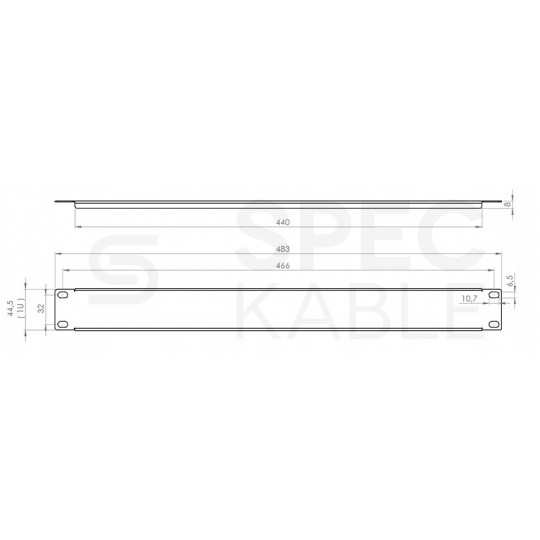 Panel maskujący do szafy RACK 19" 1U czarny