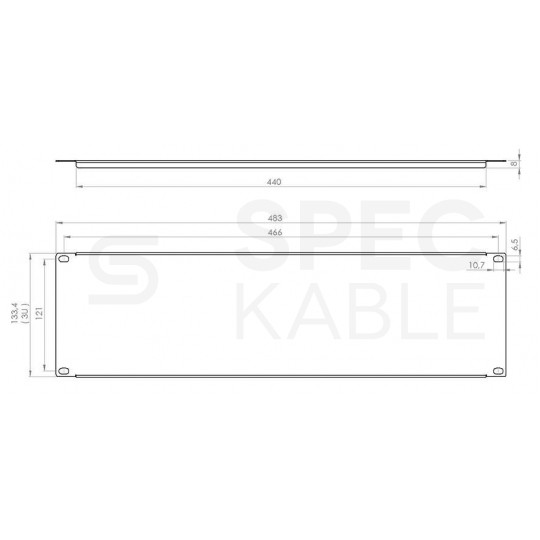 Panel maskujący do szafy RACK 19" 3U czarny