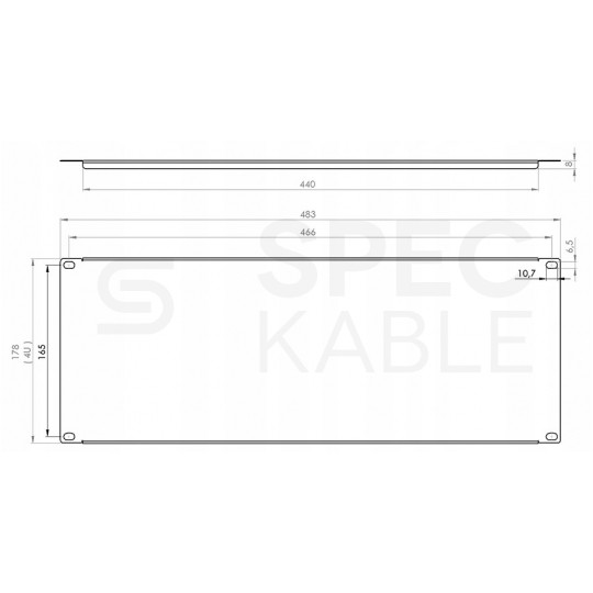 Panel maskujący do szafy RACK 19" 4U szary