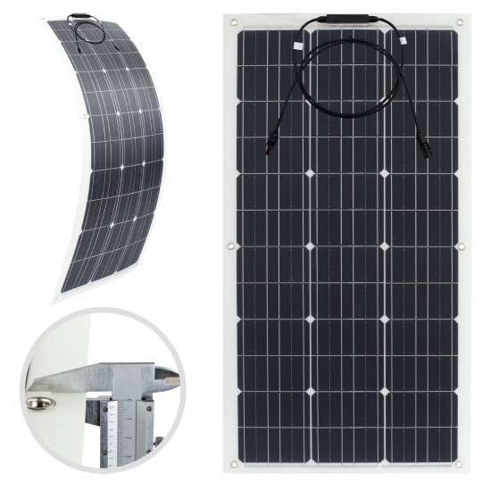 Panel solarny elastyczny Flex PV monokrystaliczny Bateria słoneczna 18V 100W turystyczna do kamperów + 2x przewód MC4 0,9m