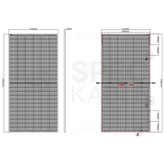 Panel solarny fotowoltaiczny monokrystaliczny 720W Half Cut Silver IP68 720W ODA720-33V-MHD (15 lat gwarancji) OSDA