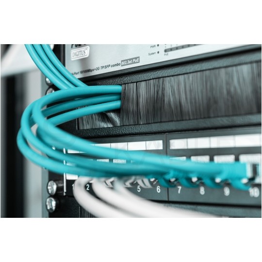 Panel szczotkowy do szafy RACK 19" 1U czarny DIGITUS