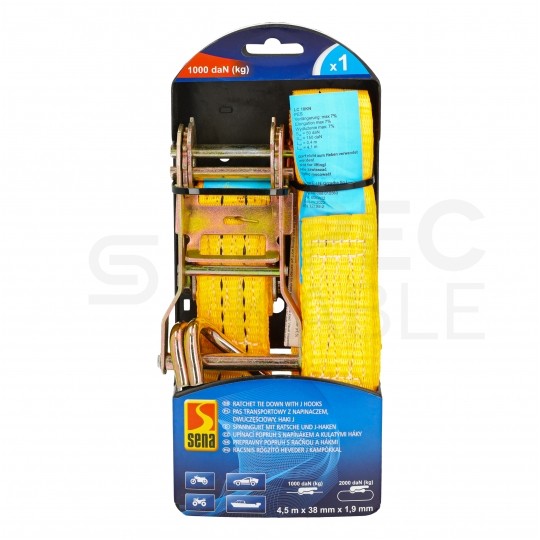 Pas transportowy zabezpieczający z napinaczem 1000kg 38mm/4,5m SENA