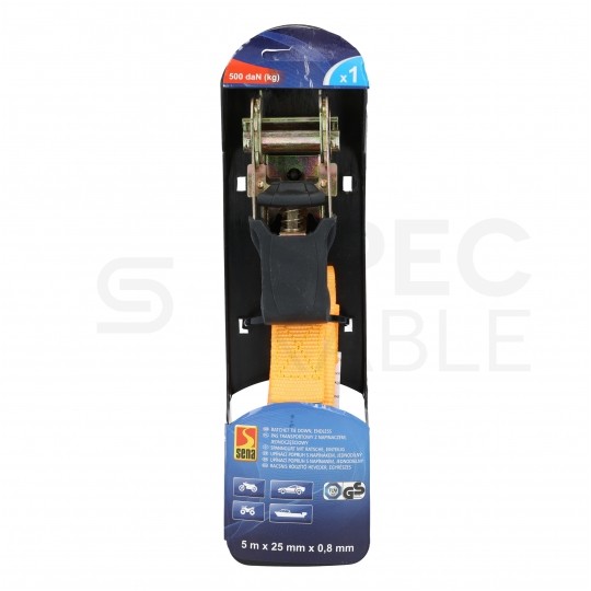 Pas transportowy zabezpieczający z napinaczem 500kg 25mm/5m SENA