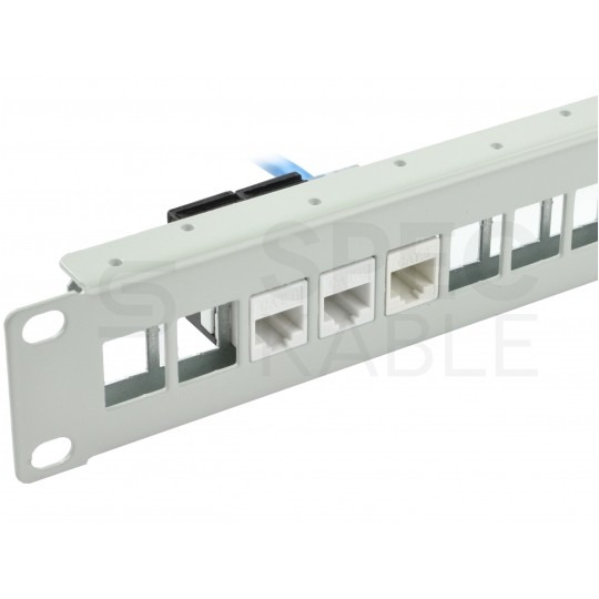 Patch panel pusty RACK 10" 1U na 12 modułów keystone czarny Alantec