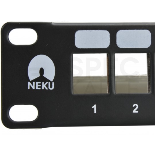 Patch panel pusty RACK 19" 1U na 24 moduły keystone STP czarny NEKU