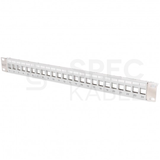 Patch panel pusty RACK 19" 1U na 24 moduły keystone szary STP DIGITUS