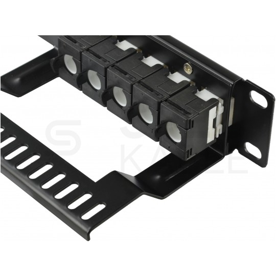 Patch panel pusty RACK 19" 1U na 24 moduły keystone UTP czarny NEKU