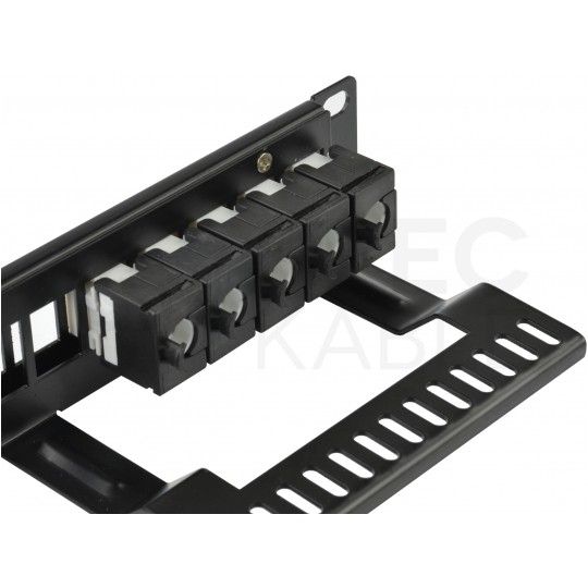 Patch panel pusty RACK 19" 1U na 24 moduły keystone UTP czarny NEKU