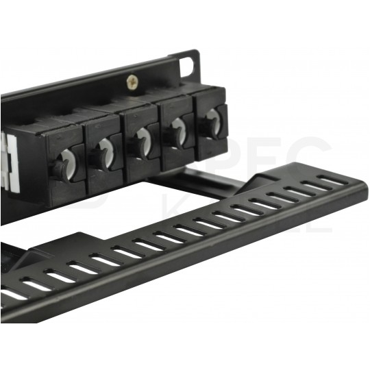 Patch panel pusty RACK 19" 1U na 24 moduły keystone UTP czarny NEKU