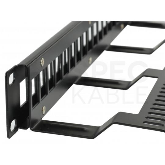 Patch panel pusty RACK 19" 1U na 24 moduły keystone UTP czarny NEKU