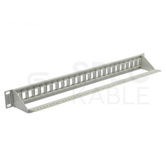Patch panel pusty RACK 19" 1U na 24 moduły keystone UTP szary