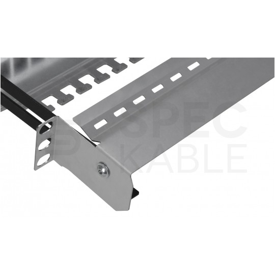 Patch panel pusty wysuwany RACK 19" 1U na 24 moduły keystone kat.5e, 6, 6a UTP czarny
