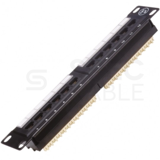 Patch panel RACK 10" kat.5e 12p UTP 1U czarny Alantec