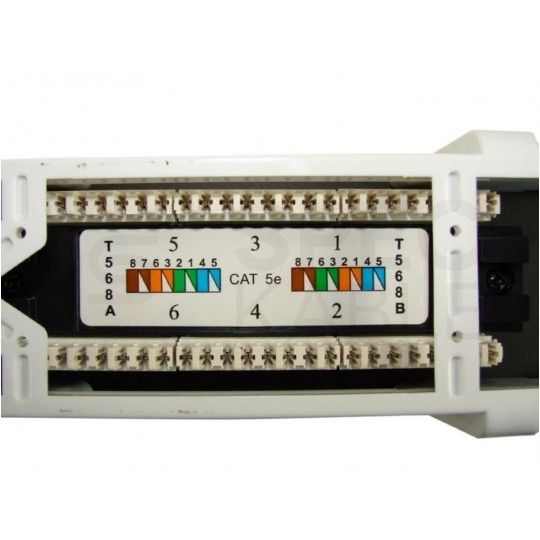 Patch panel RACK 10" kat.5e 12p UTP naścienny 1U czarny BOWI