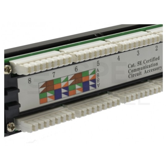 Patch panel RACK 10" kat.5e 8p UTP 1U czarny NEKU