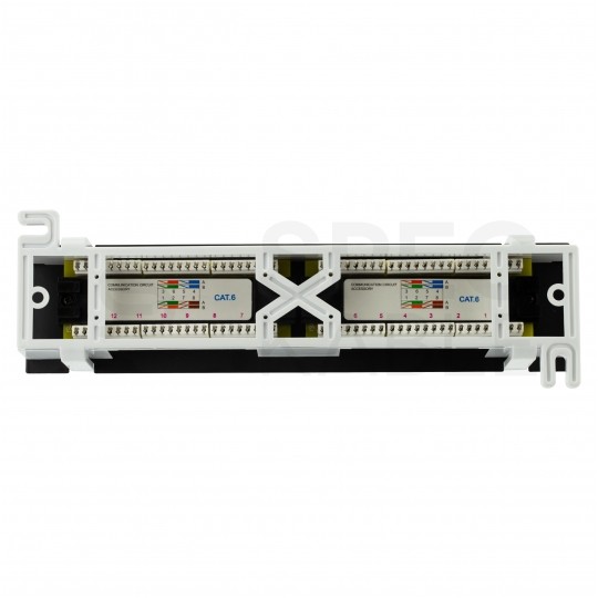 Patch panel RACK 10" kat.6 12p UTP naścienny 1U czarny NEKU