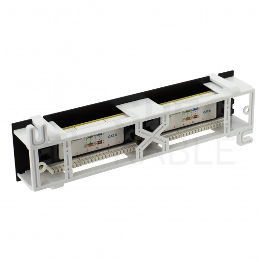 Patch panel RACK 10" kat.6 12p UTP naścienny 1U czarny NEKU