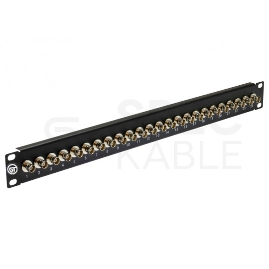Patch panel RACK 19" 24 porty BNC 1U czarny