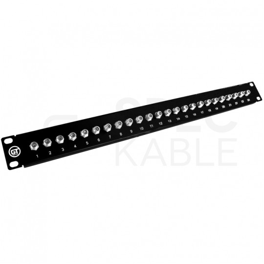 Patch panel RACK 19" 24 porty typu F 1U czarny