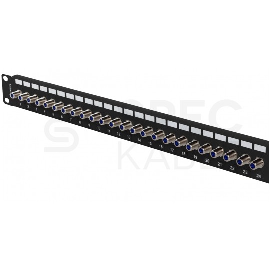 Patch panel RACK 19" 24 porty typu F 1U czarny LANBERG