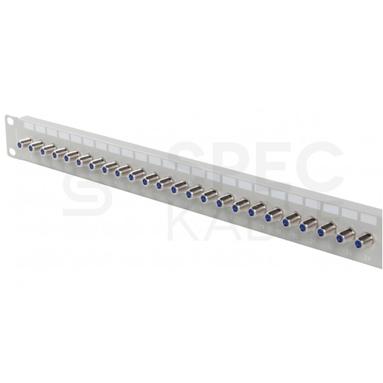 Patch panel RACK 19" 24 porty typu F 1U szary LANBERG