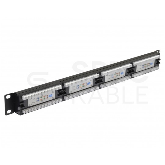 Patch panel RACK 19" kat.5e 24p UTP 1U czarny Alantec