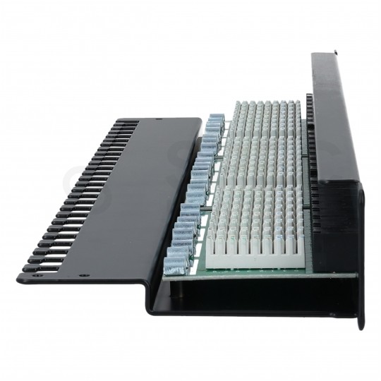 Patch panel RACK 19" kat.5e 24p UTP z półką 1U czarny NEKU