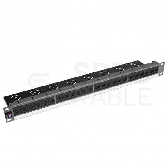 Patch panel RACK 19" kat.5e 24p UTP z półką 1U grafit DataGate+ Molex